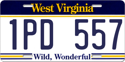 WV license plate 1PD557
