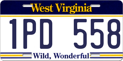 WV license plate 1PD558