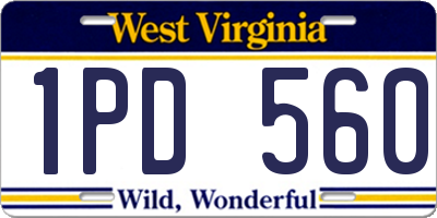 WV license plate 1PD560