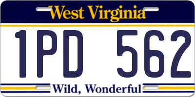 WV license plate 1PD562
