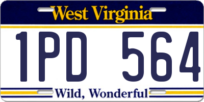 WV license plate 1PD564