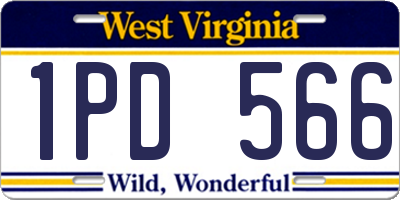 WV license plate 1PD566
