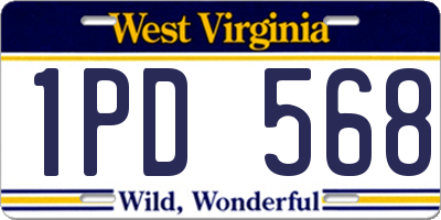 WV license plate 1PD568