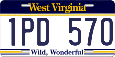 WV license plate 1PD570