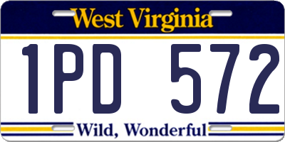 WV license plate 1PD572