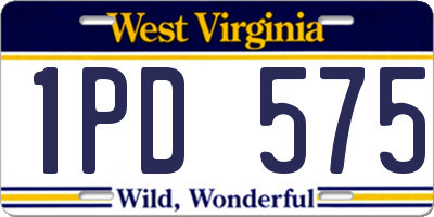 WV license plate 1PD575