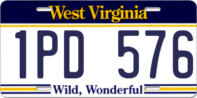 WV license plate 1PD576