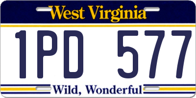 WV license plate 1PD577