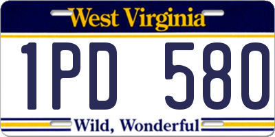 WV license plate 1PD580