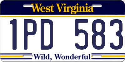 WV license plate 1PD583
