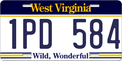 WV license plate 1PD584