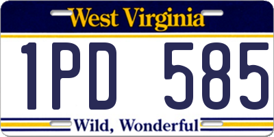 WV license plate 1PD585