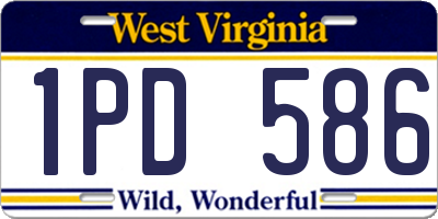 WV license plate 1PD586