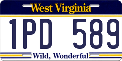 WV license plate 1PD589