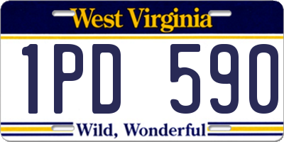 WV license plate 1PD590