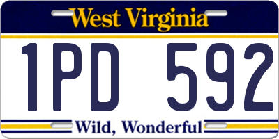 WV license plate 1PD592