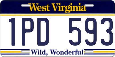 WV license plate 1PD593