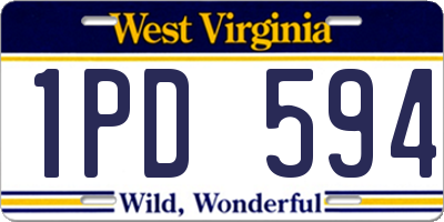 WV license plate 1PD594