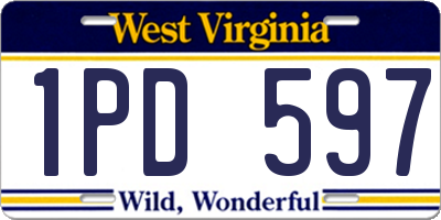 WV license plate 1PD597