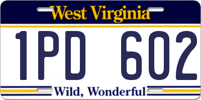 WV license plate 1PD602