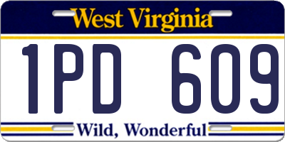 WV license plate 1PD609