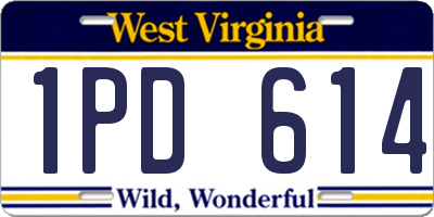 WV license plate 1PD614