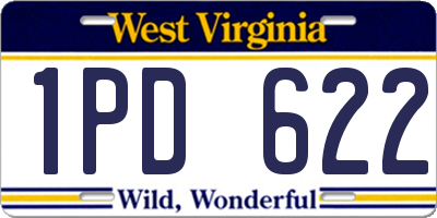 WV license plate 1PD622