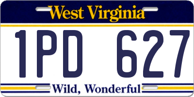 WV license plate 1PD627