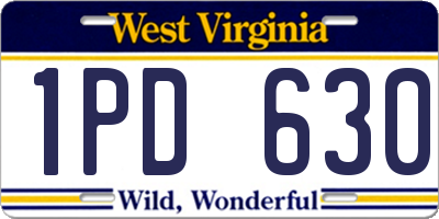 WV license plate 1PD630