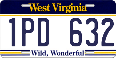 WV license plate 1PD632