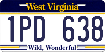 WV license plate 1PD638