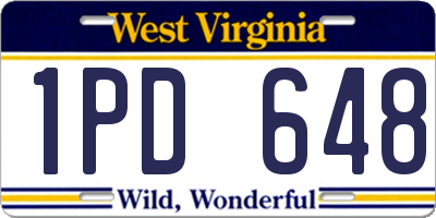 WV license plate 1PD648