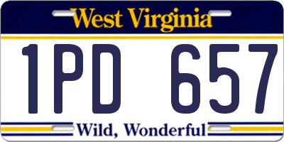 WV license plate 1PD657