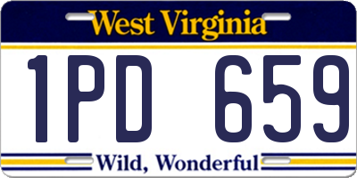 WV license plate 1PD659