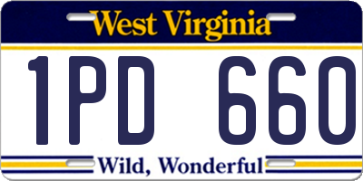 WV license plate 1PD660