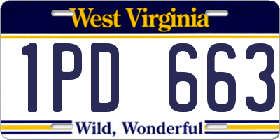 WV license plate 1PD663