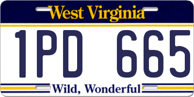 WV license plate 1PD665