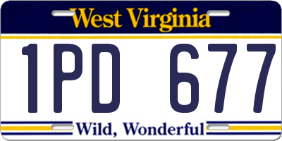 WV license plate 1PD677