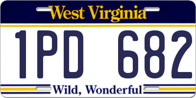 WV license plate 1PD682