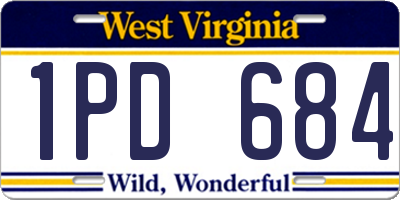 WV license plate 1PD684