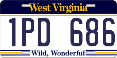 WV license plate 1PD686