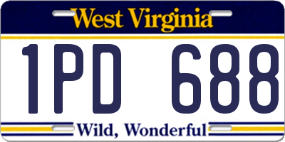 WV license plate 1PD688