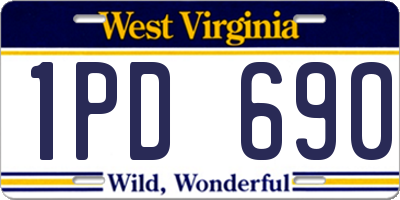 WV license plate 1PD690