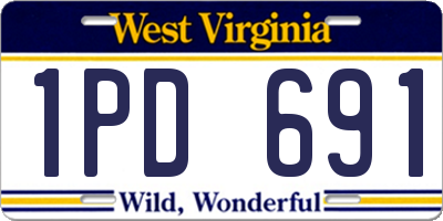WV license plate 1PD691