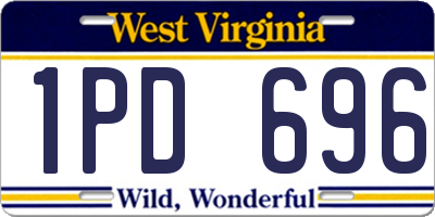 WV license plate 1PD696