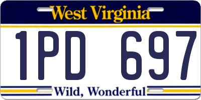 WV license plate 1PD697
