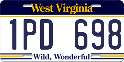 WV license plate 1PD698
