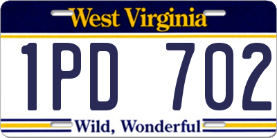 WV license plate 1PD702