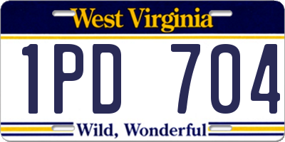 WV license plate 1PD704