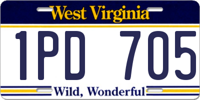 WV license plate 1PD705